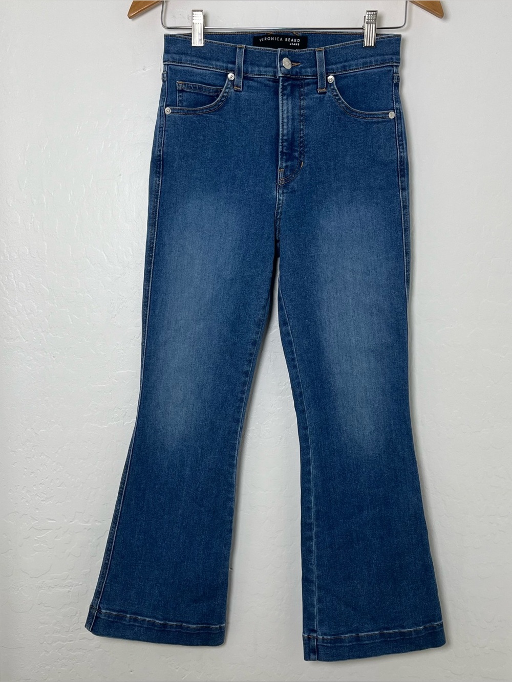Veronica Beard Carson High-Rise Ankle Flare in Tide Down Wash Size 27